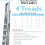 Loops 0.8m Aluminium Platform Step Ladders 4 Tread Home DIY Lightweight Metal Steps 2
