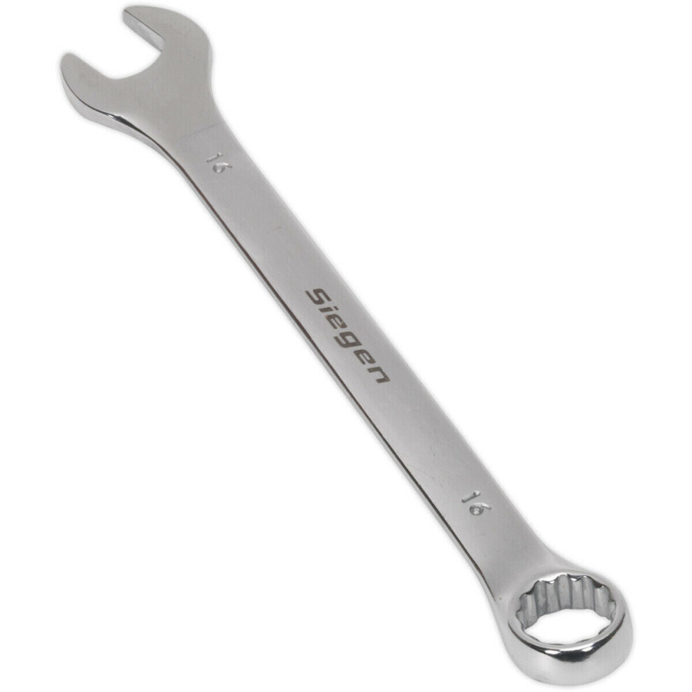 Loops Hardened Steel Combination Spanner - 16Mm - Polished Chrome Vanadium Wrench