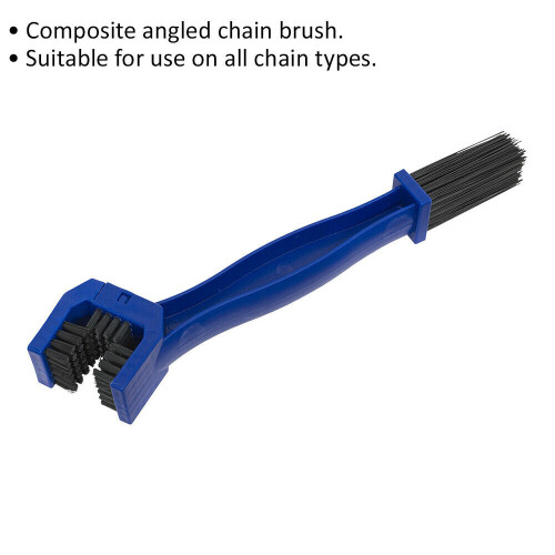 Loops Angled Motorcycle Chain Brush - Composite Handle - Chain Cleaning Brush 1
