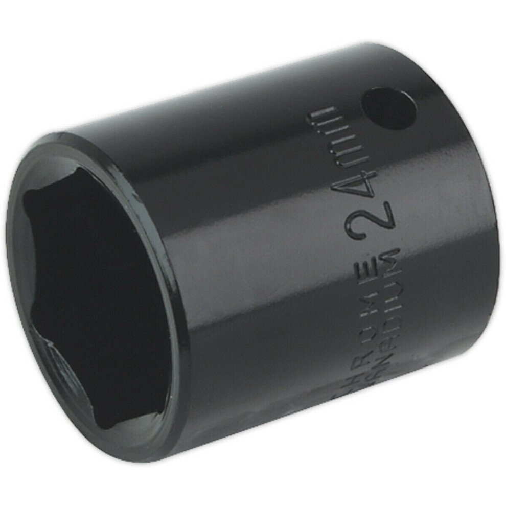 Loops 24Mm Forged Impact Socket - 1/2 Inch Sq Drive - Chrome-Vanadium Wrench Socket