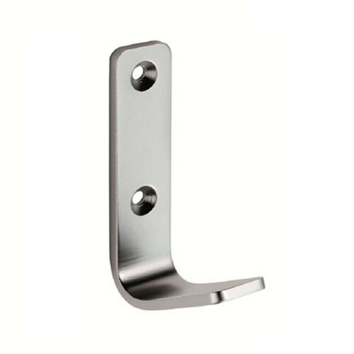 Loops Flat One Piece Single Coat Hook 70 x 20mm Satin Anodised Aluminium 2