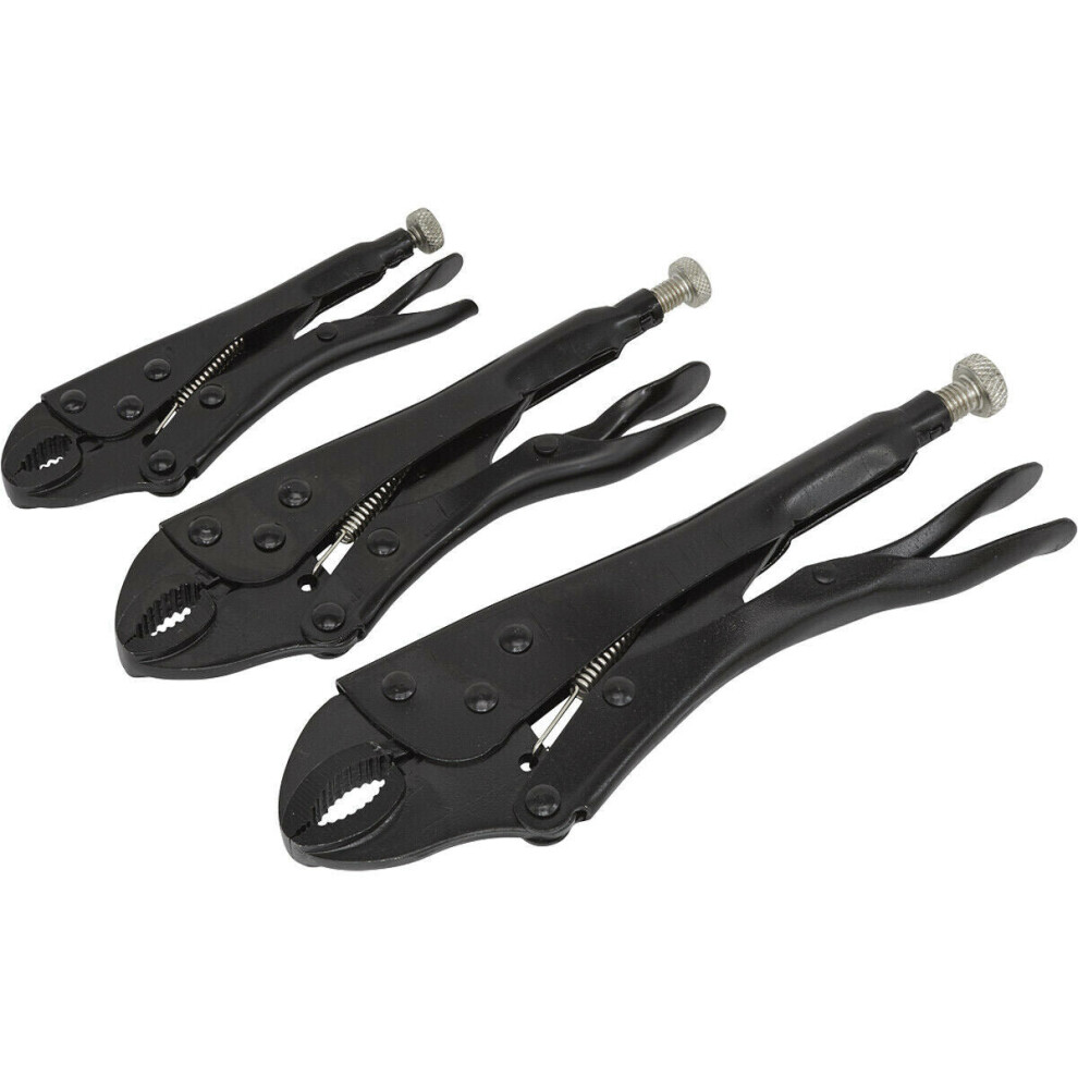 Loops 3 Piece Locking Pliers Set - 125 175 And 250Mm Pliers - Chrome Vanadium Steel