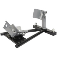 Heavy Duty Motorcycle Front Wheel Chock - 50mm to 130mm Tyre - Pivoting Clamp