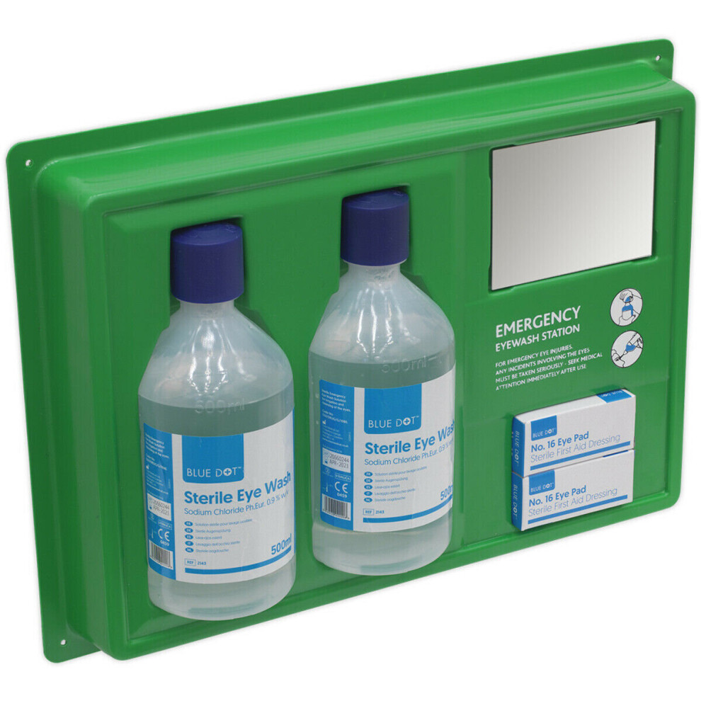 Sterile Eye & Wound Washing Station - Hazardous Eye Wound Fist Aid Safety Kit