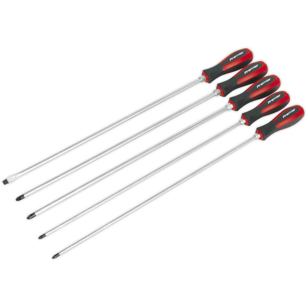 5 PACK Hammer Through Screwdriver Set - 450mm EXTRA LONG Hammer Strike Caps