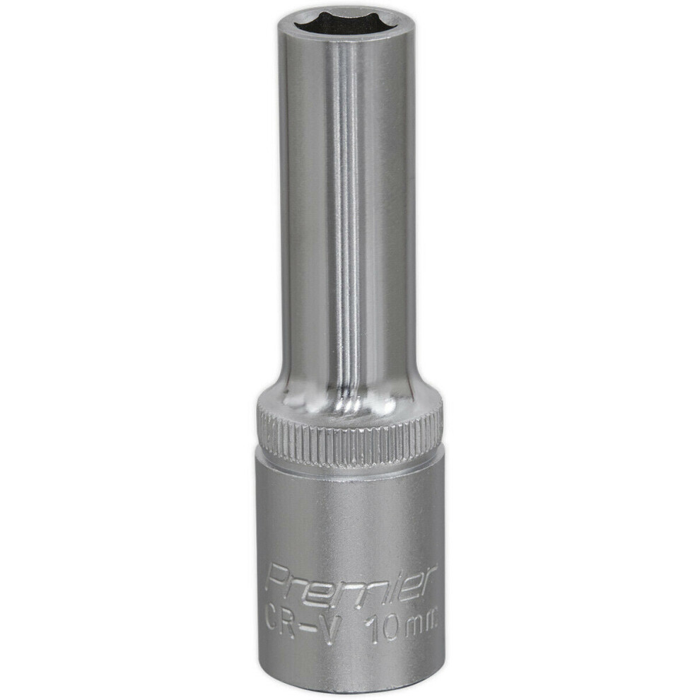 10Mm Steel Deep Drive Socket - 1/2" Square Drive - Chrome Vanadium Socket 5056581905772