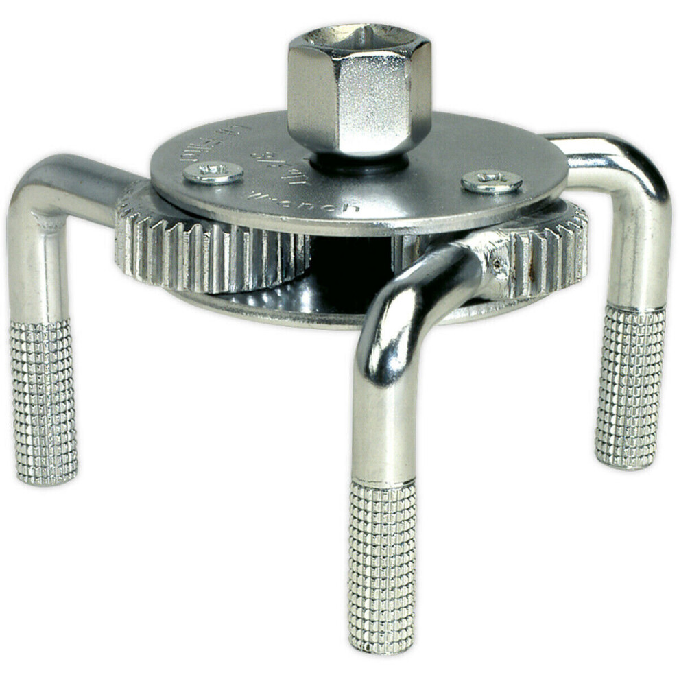 Knurled Oil Filter Claw Wrench - 3/8" & 1/2" Sq Drive - 65Mm To 110Mm Capacity 5056524249383