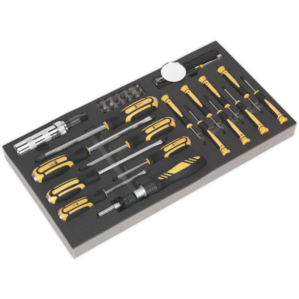 36 Piece Screwdriver Set with Tool Tray - Tool Box Tray Tidy Storage Chest