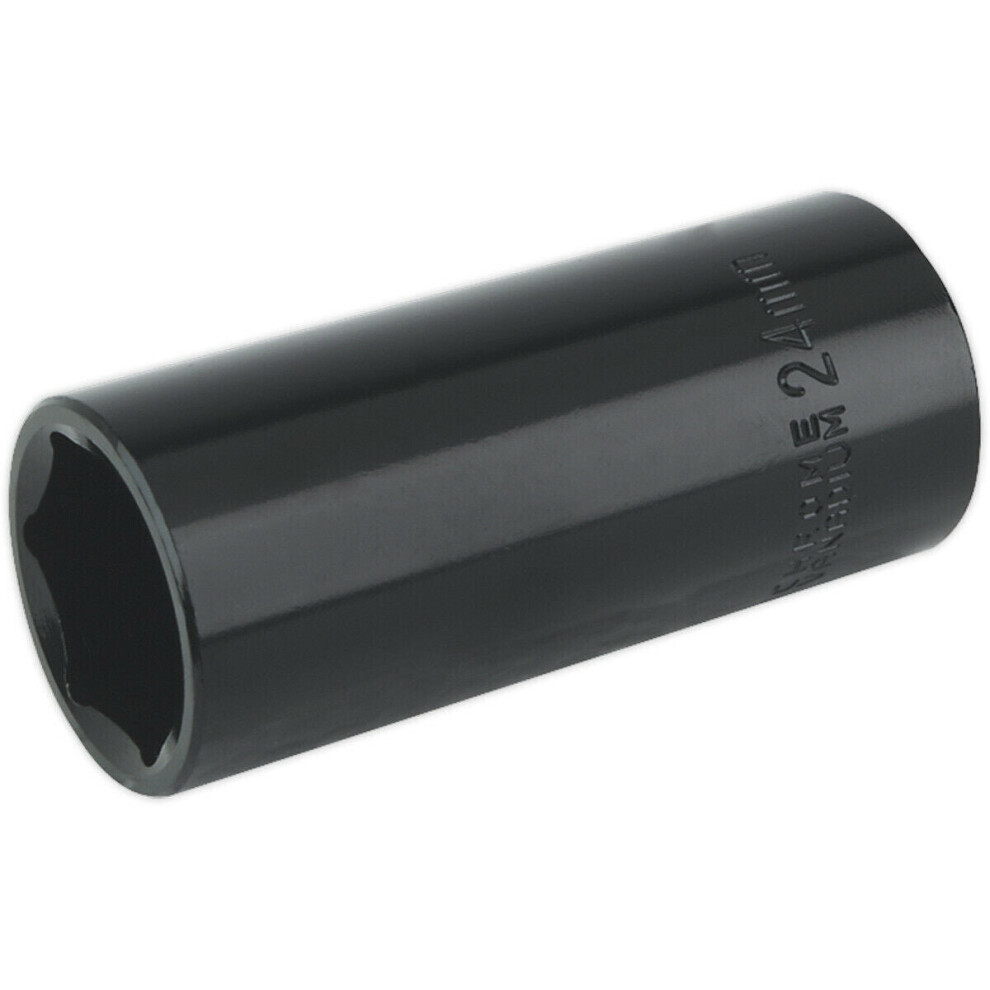 24mm Forged Deep Impact Socket - 1/2 Inch Sq Drive Chrome Vanadium Wrench Socket