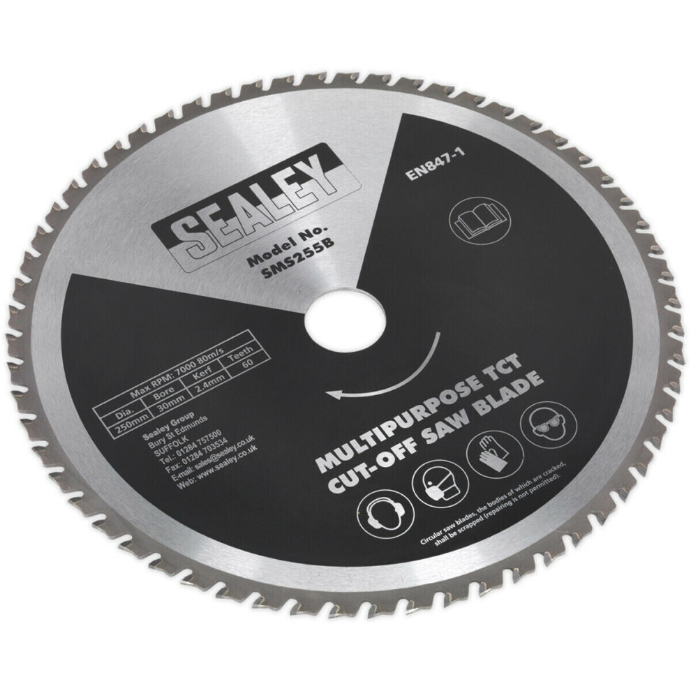 216mm x 2.4mm Cut-Off Circular Saw Blade 60 TPU 30mm Bore Multi Purpose TCT