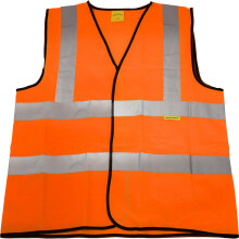 MEDIUM Orange Hi Vis Waistcoat â Work Site Road Builder Contractor â Safety Wear