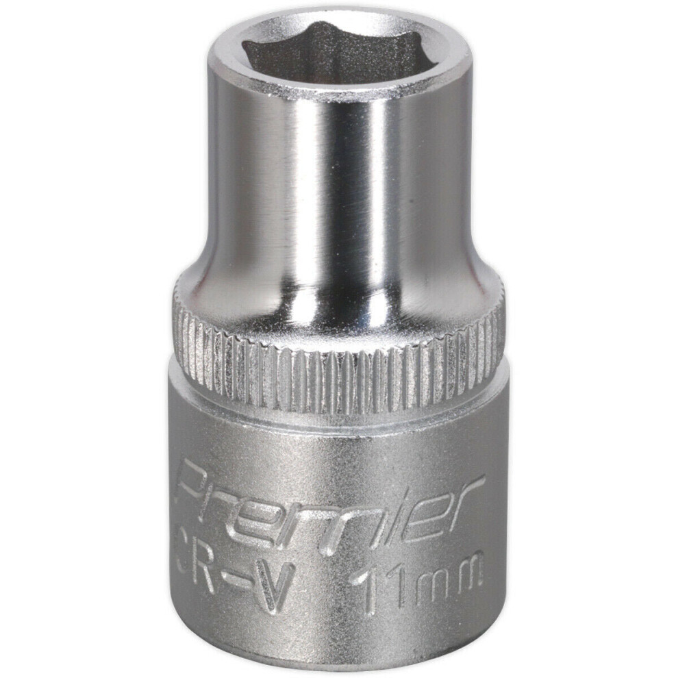11Mm Steel Drive Socket - 1/2" Square Drive - Chrome Vanadium Wrench Socket 5056581905789