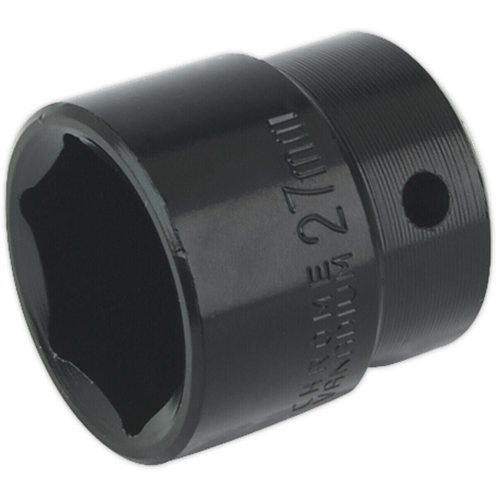 Loops 27Mm Forged Impact Socket - 1/2 Inch Sq Drive - Chrome-Vanadium Wrench Socket