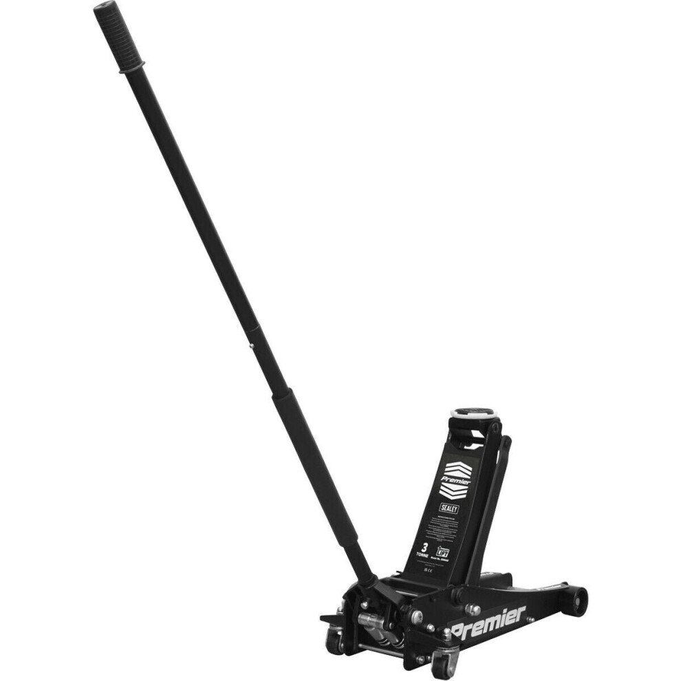 Twin Piston Hydraulic Trolley Jack - 3000kg Capacity - 533mm Max Height - Black