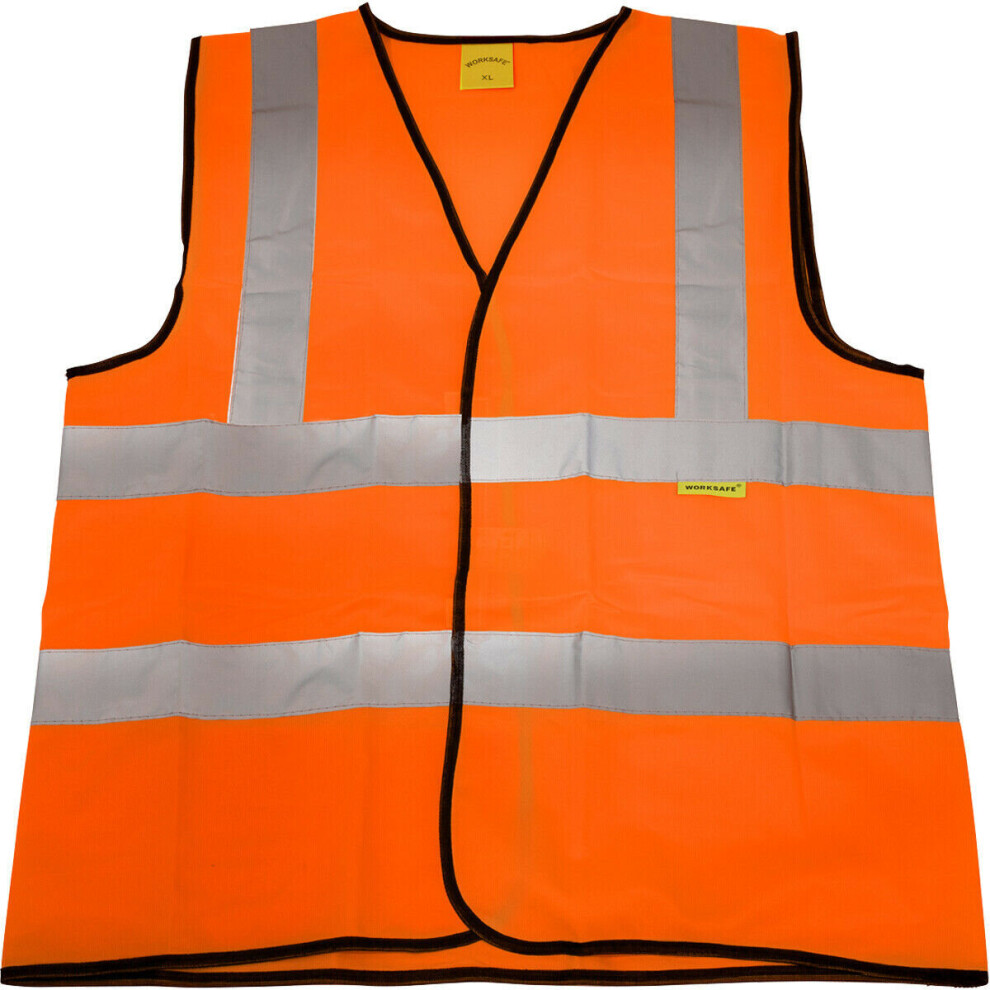 XL Orange Hi Vis Waistcoat Ã¢ Work Site Road Builder Contractor Ã¢ Safety Wear