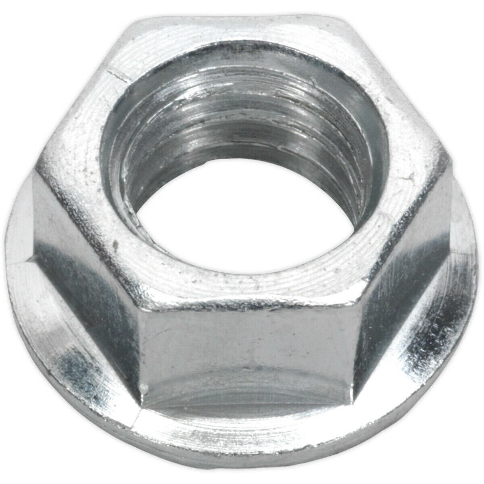 Loops Pack Of 100 Zinc Plated Serrated Flange Nut - 1.5Mm Pitch - M10 - Din 6923