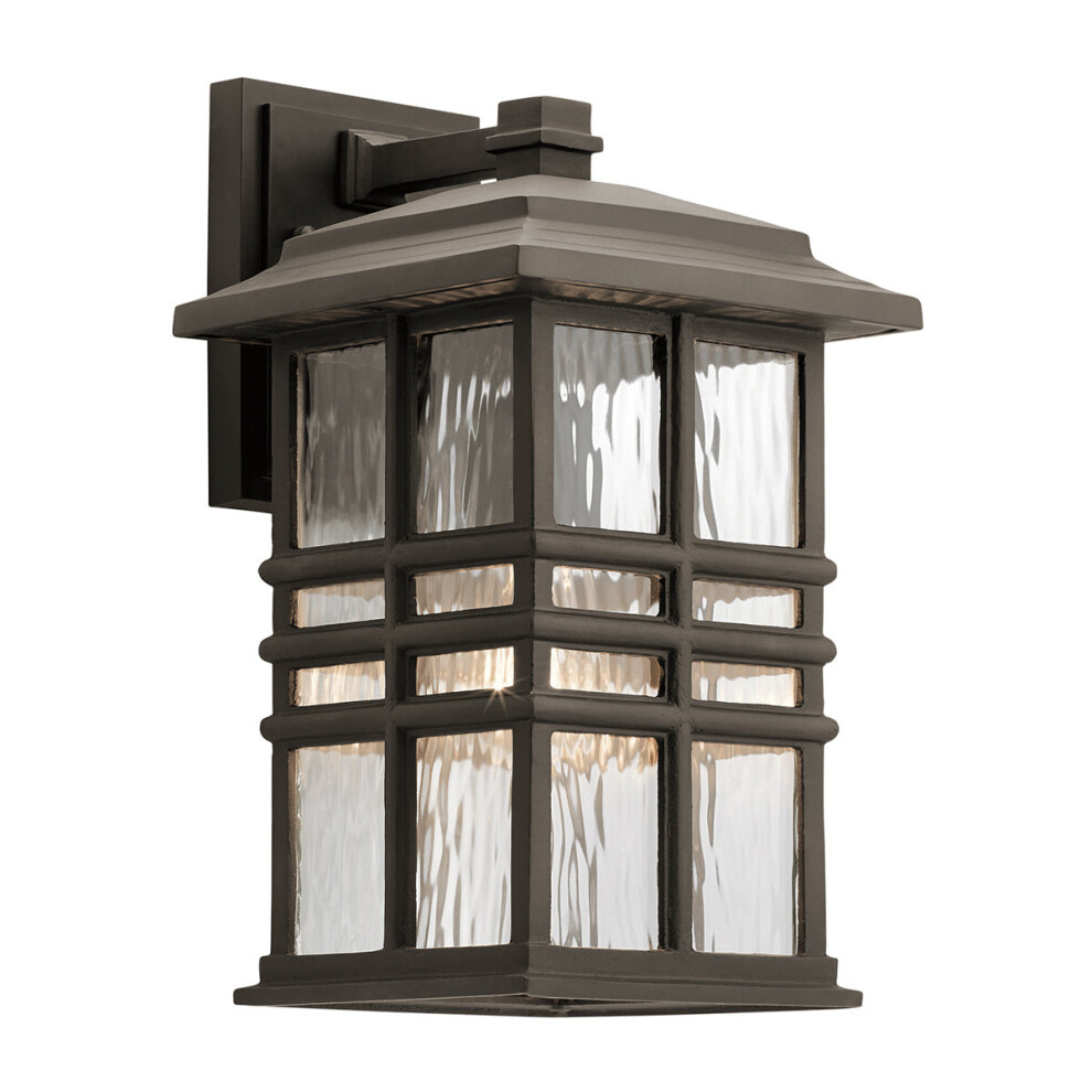 Outdoor IP44 1 Bulb Wall Light Lantern Olde Bronze LED E27 40W d01624