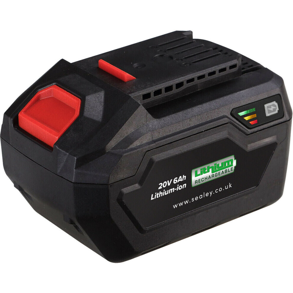 20V 6Ah Lithium-ion Power Tool Battery Pack - LED Level Indicator