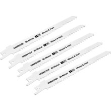 5 PACK 150MM Bi-Metal Reciprocating Saw Blade - 6 TPI - Milled Side Set Teeth