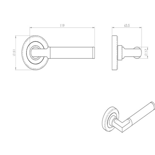 Loops PAIR Sectional Round Bar with Mitred Corner Concealed Fix Polished Satin Nickel 2
