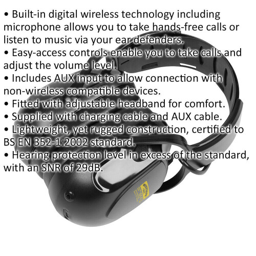 Loops Wireless Electronic Ear Defenders - Built In Microphone - Adjustable Headband 1