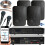 Loops 400W Bluetooth Sound System 4x Black 200W Wall Speaker Karaoke Amp & Microphones 2