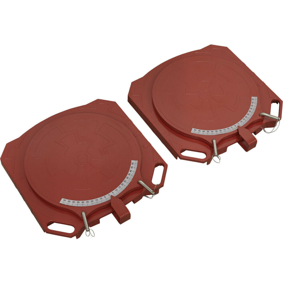 Loops 2X 2000Kg Steering Turntables - Wheel Alignment Plates - Tyre Angle Gauge Kit
