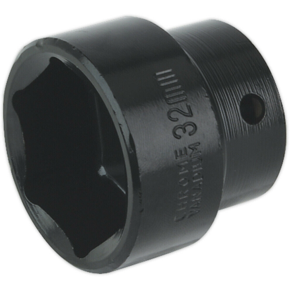 32mm Forged Impact Socket - 1/2 Inch Sq Drive - Chrome-Vanadium Wrench Socket