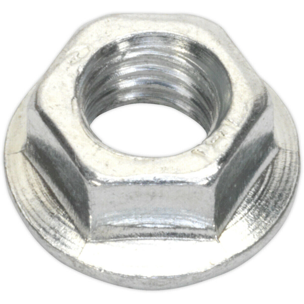 Pack of 100 Zinc Plated Serrated Flange Nut - 0.8mm Pitch - M5 - DIN 6923