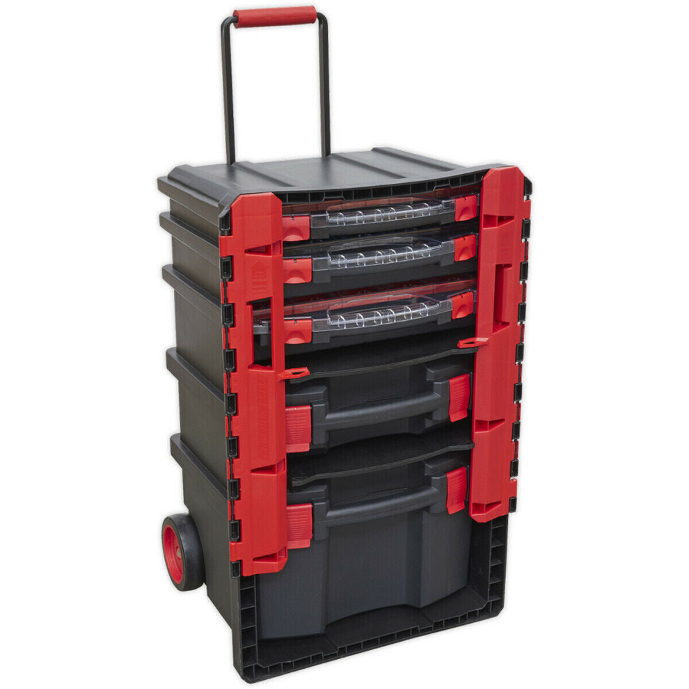 Loops 500 X 410 X 770Mm Portable Tool Chest / Toolbox - Multi Compartment Wheeled Unit