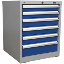 6 Drawer Industrial Cabinet - Heavy Duty Drawer Slides - High Quality Lock