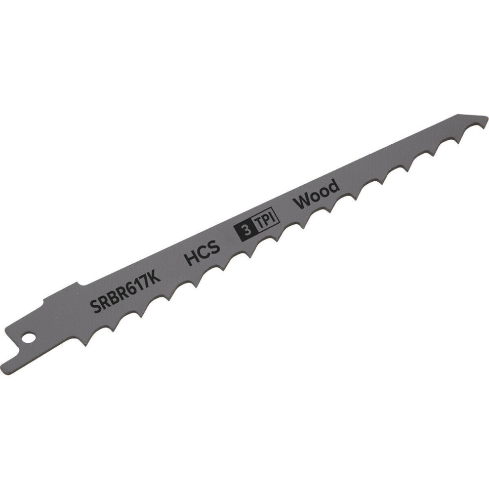 5 PACK 150mm HCS Reciprocating Saw Blade - 3 TPI - Milled Side Set Teeth