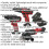 Loops 3x Cordless Power Tool Bundle & 2x Batteries - Drill Impact Driver Angle Grinder 2