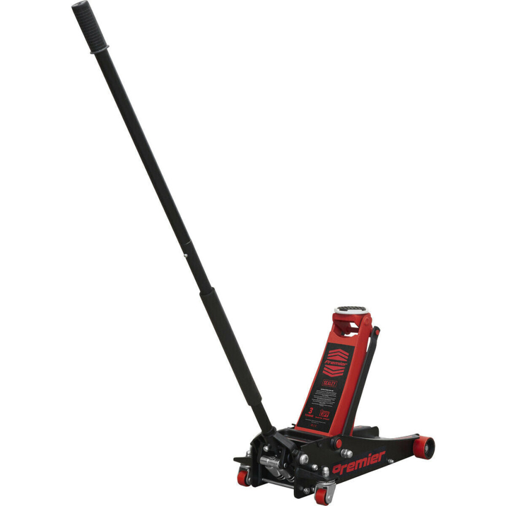 Loops Twin Piston Hydraulic Trolley Jack - 3000Kg Capacity - 533Mm Max Height - Red