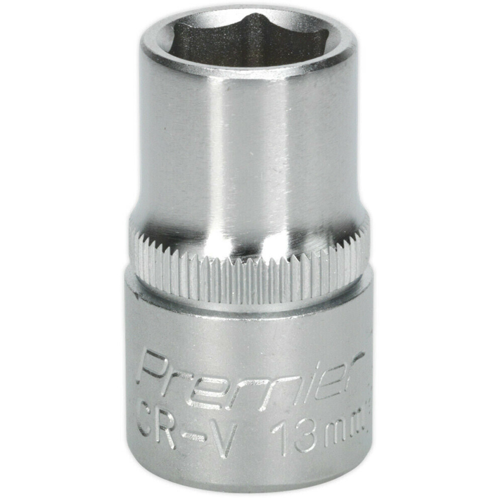 13mm Steel Drive Socket - 1/2" Square Drive - Chrome Vanadium Wrench Socket