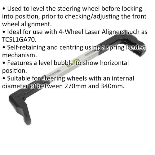Loops 270mm to 340mm Steering Wheel Level Bar Tool - Spring Loaded Alignment Kit 1