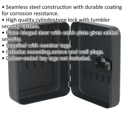 Loops Wall Mounted Locking Mini Key Cabinet Safe - 20 Key Capacity 3 Digit Combination 1