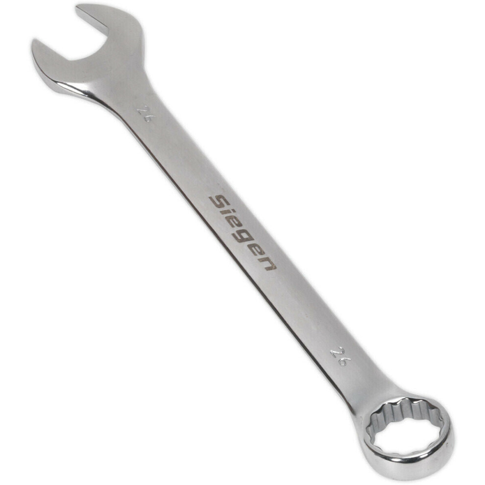 Hardened Steel Combination Spanner - 26Mm - Polished Chrome Vanadium Wrench 5056581901354