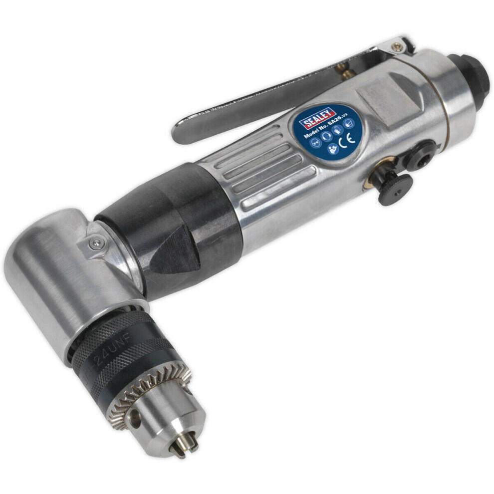 Reversible Air Operated Angle Drill - 1/4" BSP Inlet - 10mm Chuck - 1500 RPM