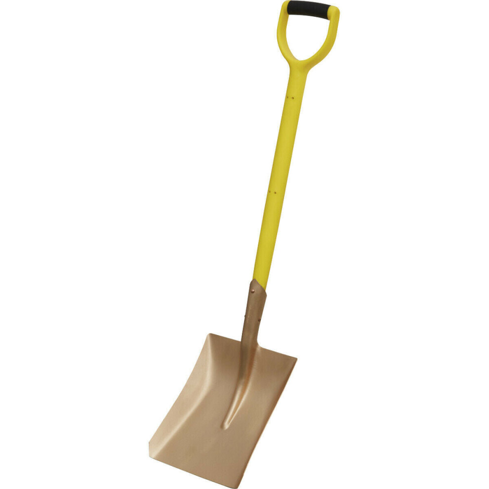 990mm Non-Sparking Square Shovel - 240mm x 418mm Head - Hardwood Shaft