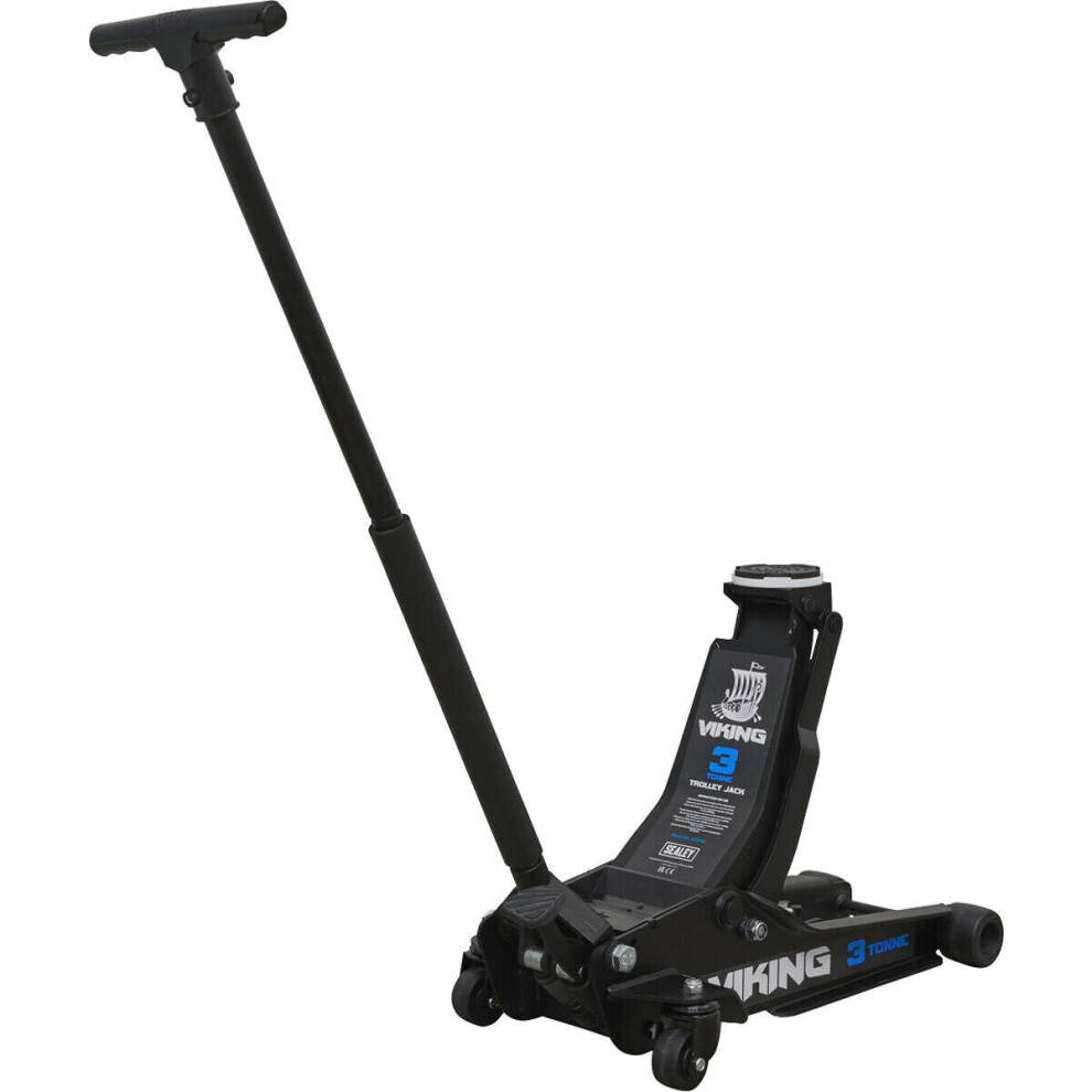 PREMIUM 3T Low Entry & Long Reach Trolley Jack & Rocket Lift - Dead Man's Lower-image-OPC-P8WK8BZ-NEW