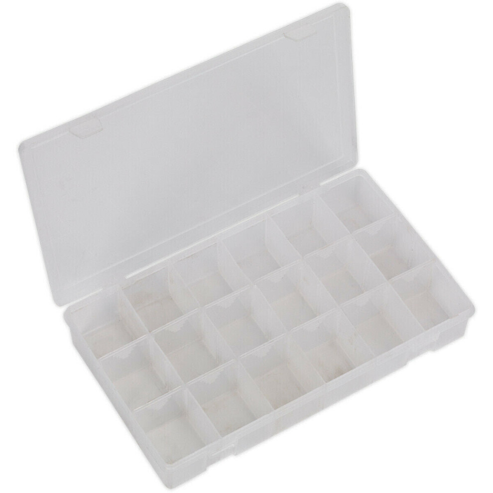 Partitioned Assortment Box - 12 Removeable Dividers - Up To 18 Compartments