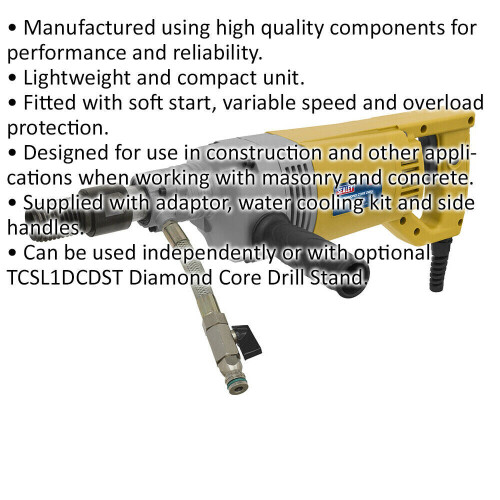 Loops 110V Diamond Core Drill - Variable Speed - Overload Protection - Lightweight 1