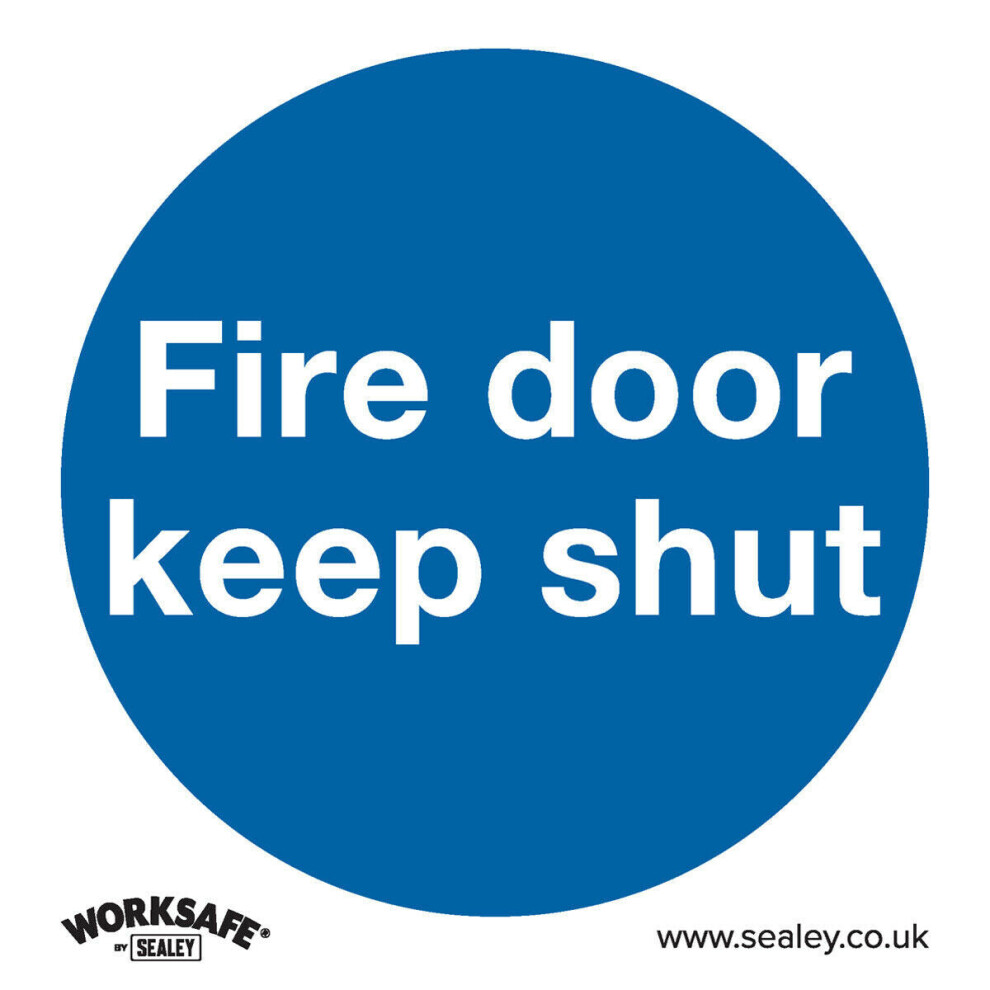 1x FIRE DOOR KEEP SHUT Health & Safety Sign - Self Adhesive 80 x 80mm Sticker