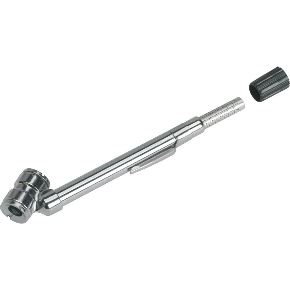Loops 50Psi Premium Universal Tyre Pressure Gauge - Twin Connector & Core Removal Tool