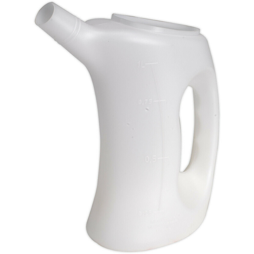 1 Litre Measuring Jug with Rigid Spout - Resistant to Oil & Fuel - Polyethylene