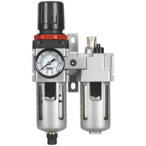 Loops Air Supply Filter Regulator & Lubricator - 3/8" BSP Inlet - 55cfm Max Airflow 2