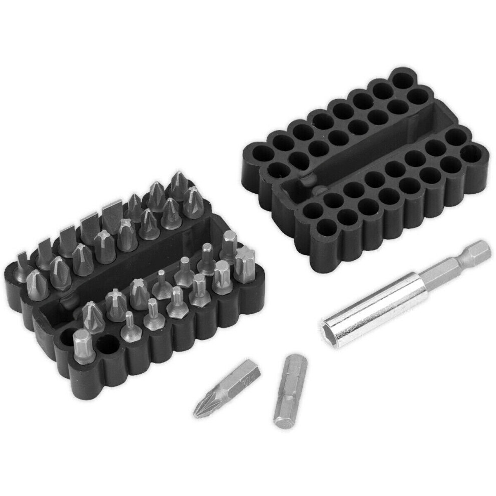 33 Piece Bit And Magnetic Adaptor Set - Chrome Vanadium Steel Bits - Rubber Case