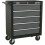 Loops 620 x 330 x 770mm 5 Drawer BLACK Portable Tool Chest Locking Mobile Storage Box 1