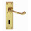 Loops 2x PAIR Victorian Scroll Handle on Lock Backplate 150 x 43mm Polished Brass 4